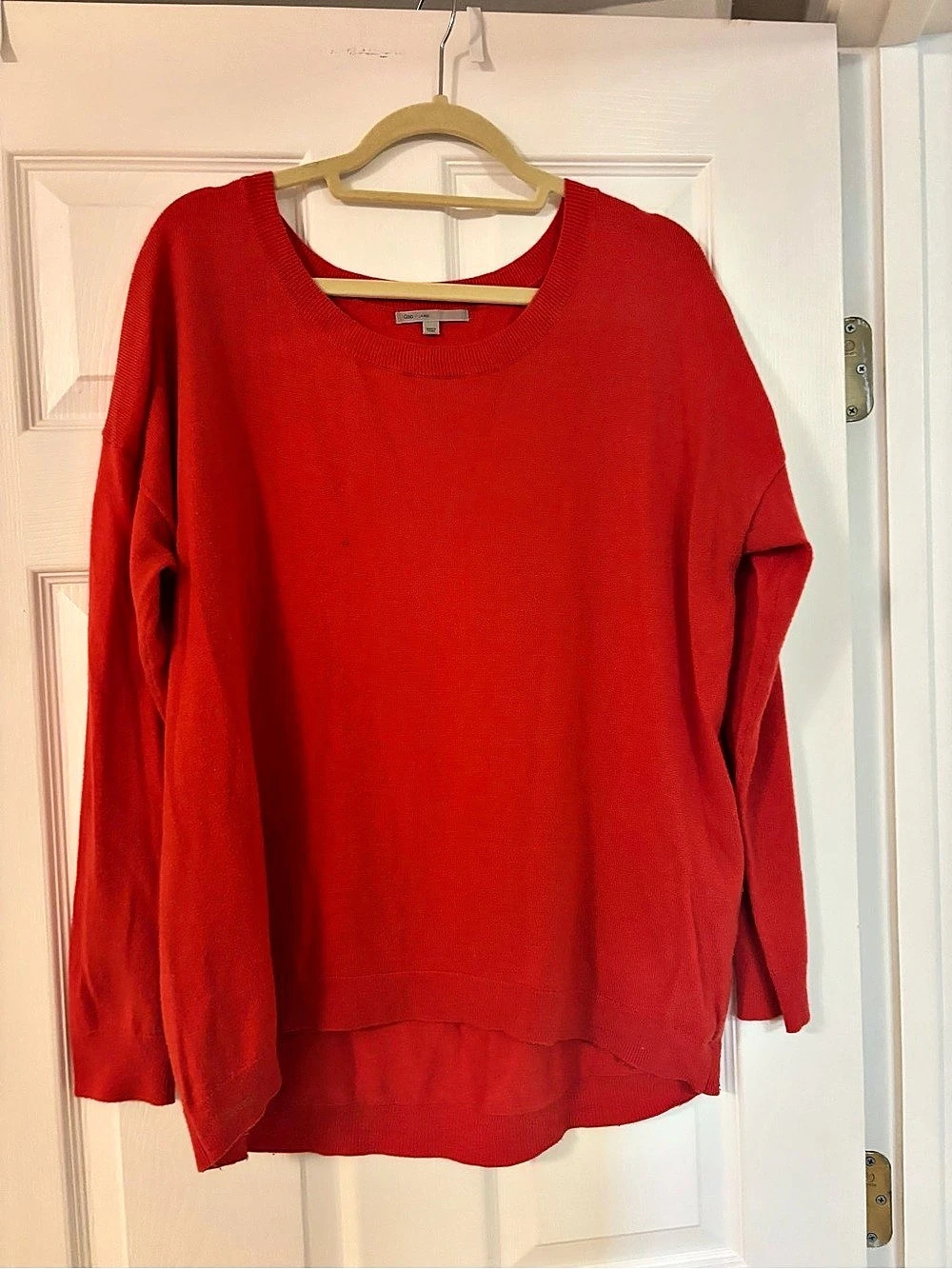 Gap Red Crew Neck Cotton Sweater Size Large